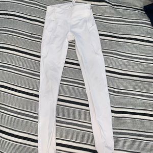 White Full Length High Rise Lululemon Leggings Size 2